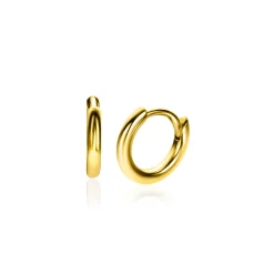 ZINZI zilveren luxe oorringen extra 14K geel verguld glad 10x2mm ZIO2261G