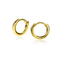 ZINZI zilveren luxe oorringen extra 14K geel verguld glad 10x2mm ZIO2261G