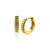 ZINZI zilveren luxe oorringen extra 14K geel verguld geribbeld 16mm ZIO2245