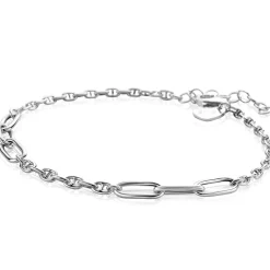 ZINZI zilveren marine schakel armband met zes grotere ovale schakels 4,5mm breed 18-20cm ZIA2413