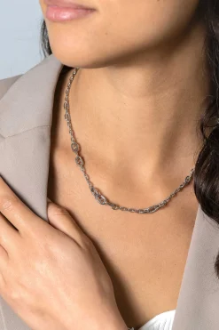ZINZI zilveren marine schakel ketting, gecombineerd met trendy grotere marine schakels 7mm breed 43-48cm ZIC2407