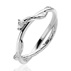 ZINZI zilveren multi-look ring (5mm breed) met slang rondom met witte zirkonia ZIR2722