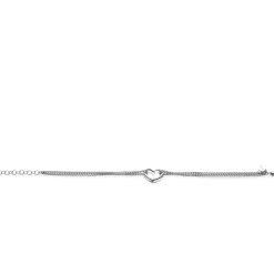 ZINZI zilveren multilook armband met gourmet schakels en open hart 16,5-19,5cm ZIA2516