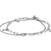 ZINZI zilveren multi-look armband met gourmet en paperclip schakels, bezet met vier ronde zirconia's ZIA2362