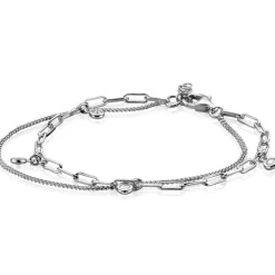 ZINZI zilveren multi-look armband met gourmet en paperclip schakels, bezet met vier ronde zirconia's ZIA2362