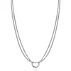 ZINZI zilveren multilook ketting met gourmet schakels en open hart 40-43cm ZIC2516