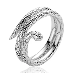 ZINZI zilveren multi-look ring (14mm breed) met slang ZIR2721