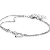 ZINZI zilveren multi-look armband met twee kettinkjes, verbonden aan een ovale schakel en open rondje bezet met witte zirconia's 17-20cm ZIA2463