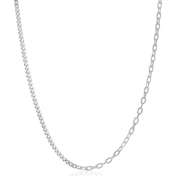 ZINZI zilveren multi-schakelketting met gourmet en paperclip schakels 2,7mm breed 43-45cm ZIC2468