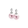 ZINZI zilveren oorbedels parel roze ZICH266R (zonder oorringen)
