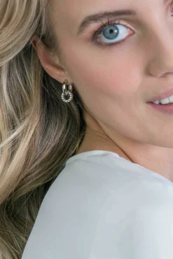 ZINZI zilveren oorbedels 10mm cirkel witte zirconia's ZICH2155 (zonder oorringen)