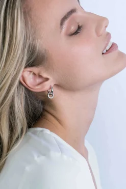 ZINZI zilveren oorbedels 10mm cirkel witte zirconia's ZICH2155 (zonder oorringen)