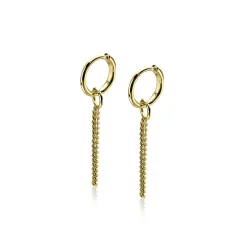 ZINZI zilveren oorbedels geel verguld gourmet ketting 30mm ZICH1694G (zonder oorringen)