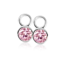 ZINZI zilveren oorbedels 7mm rond roze ZICH1486R (zonder oorringen)