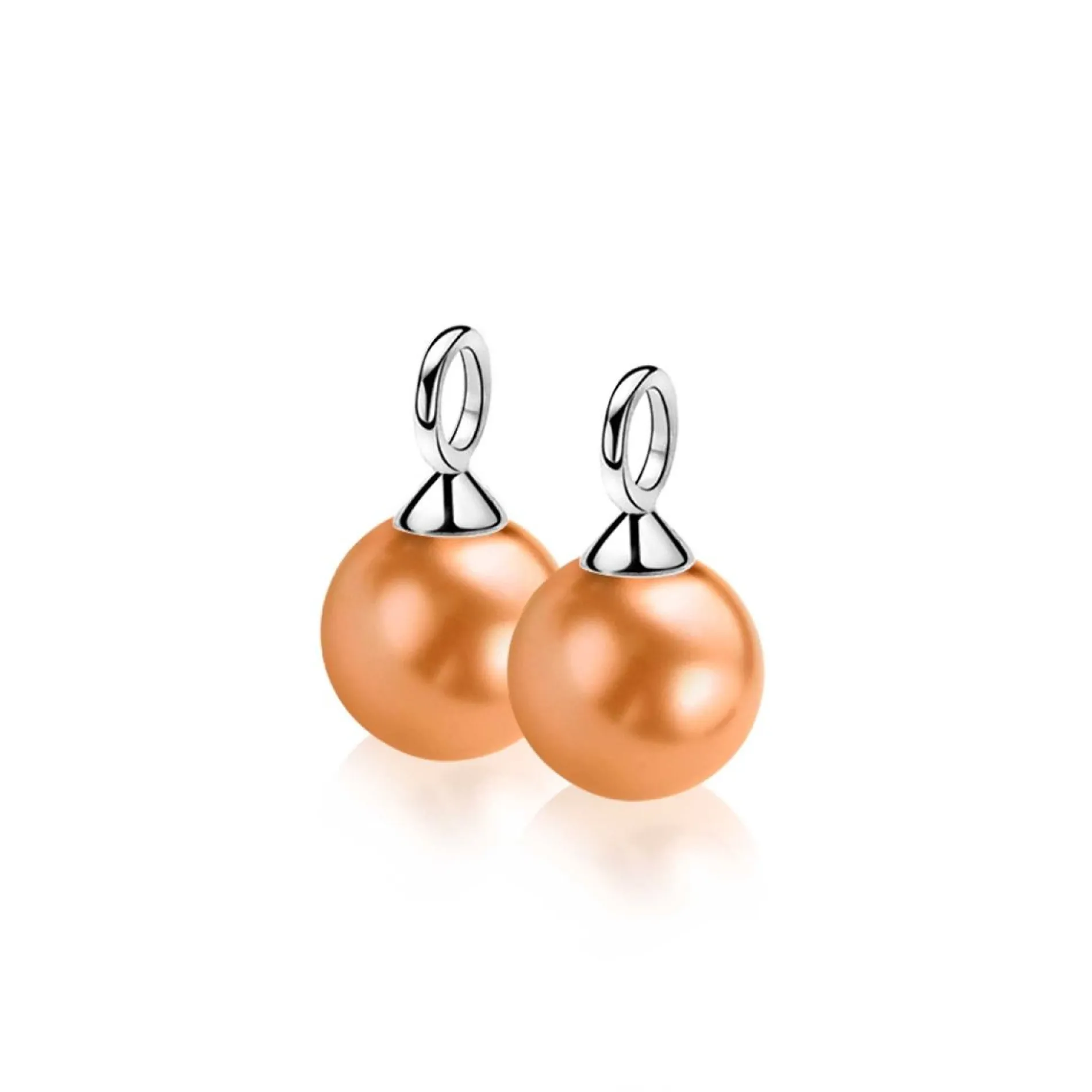 ZINZI zilveren oorbedels parel ZICH266O (zonder oorringen)