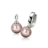 ZINZI zilveren oorbedels parel rond champagne 10mm ZICH266C (zonder oorringen)