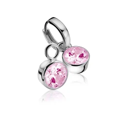 ZINZI zilveren oorbedels roze ZICH186R (zonder oorringen)