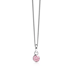 ZINZI zilveren oorbedels roze ZICH186R (zonder oorringen)