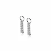 ZINZI zilveren oorbedels 21,5 mm staafje zirconia ZICH2142. (zonder oorringen).