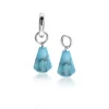 ZINZI zilveren oorbedels in kegelvorm met turquoise howliet edelstenen 8mm ZICH2256T (zonder oorringen)