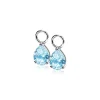 ZINZI zilveren oorbedels peervormig blauw ZICH1302B (zonder oorringen)