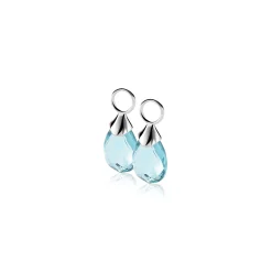 ZINZI zilveren oorbedels turquoise ZICH1171T (zonder oorringen)