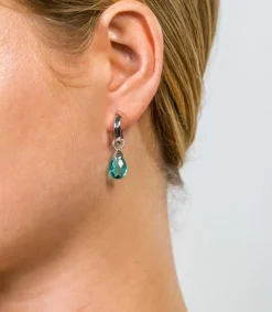 ZINZI zilveren oorbedels turquoise ZICH1171T (zonder oorringen)