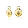 ZINZI zilveren oorbedels 14K geel verguld rond 10mm zon witte zirconia ZICH1994G (zonder oorringen)