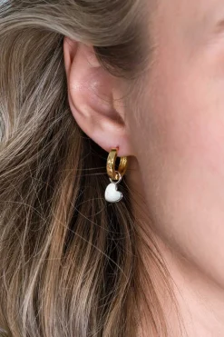 ZINZI zilveren oorbedels hartvorm 8mm ZICH1826 (zonder oorringen)