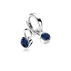 ZINZI zilveren oorbedels 7mm rond donkerblauw ZICH1486DB (zonder oorringen)