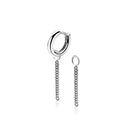 ZINZI zilveren oorbedels gourmet ketting 30mm ZICH1694 (zonder oorringen)