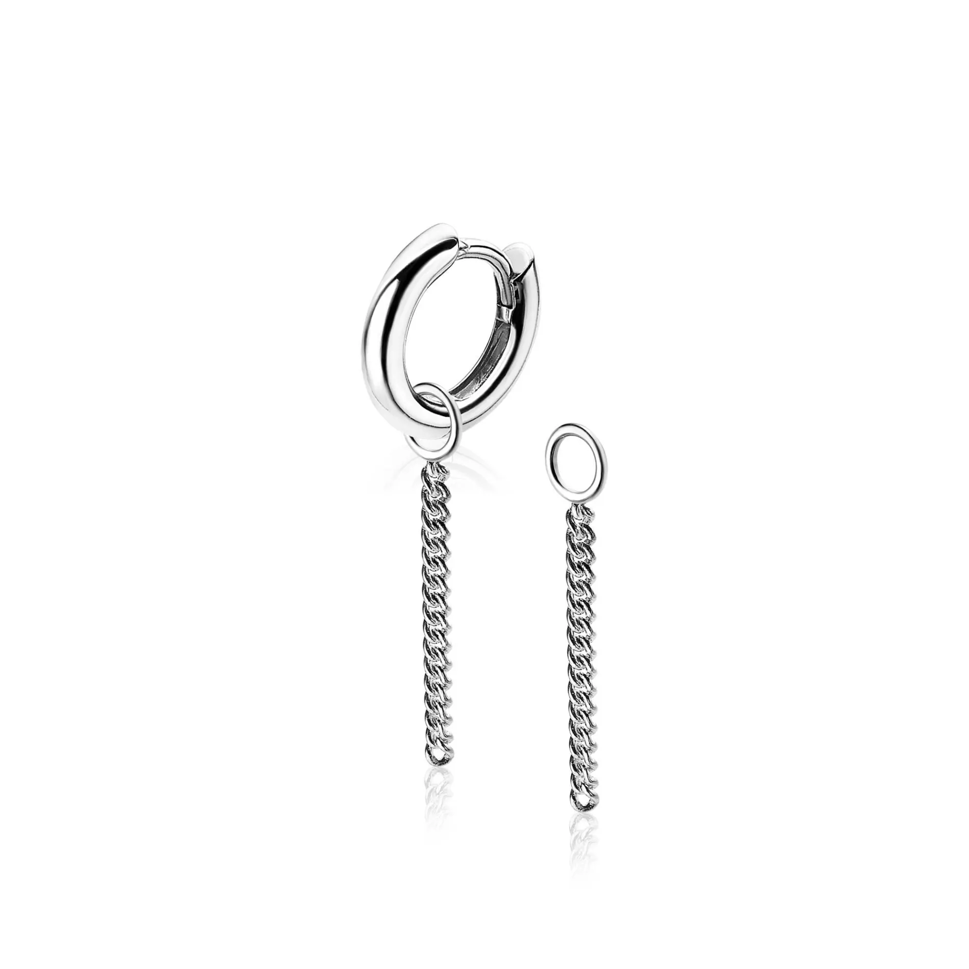 ZINZI zilveren oorbedels gourmet ketting 30mm ZICH1694 (zonder oorringen)