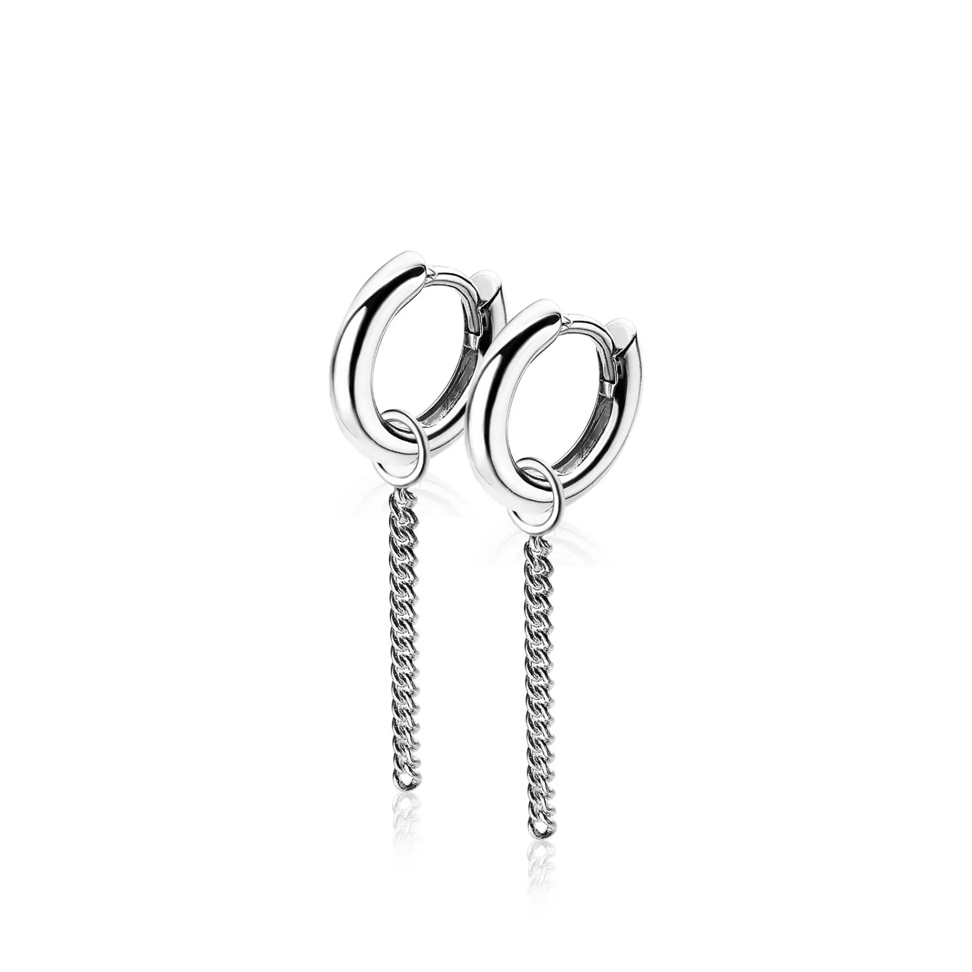 ZINZI zilveren oorbedels gourmet ketting 30mm ZICH1694 (zonder oorringen)