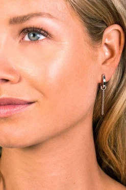 ZINZI zilveren oorbedels gourmet ketting 30mm ZICH1694 (zonder oorringen)