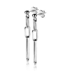 ZINZI zilveren oorhangers 45mm met ovale closed for ever schakels ZIO1990