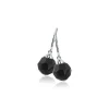 Zinzi zilveren oorhangers bead zwart ZIO266Z