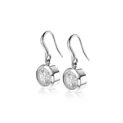 ZINZI zilveren oorhangers witte zirconia 11mm ZIO1