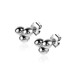 ZINZI zilveren oorknopjes 4mm 3 bolletjes ZIO2169