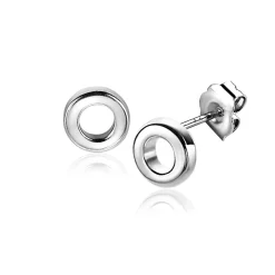 ZINZI zilveren oorknopjes 5mm open rondje ZIO2168