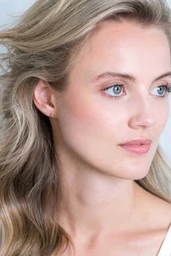 ZINZI zilveren oorknopjes 14K geel verguld 5mm open rondje ZIO2168G