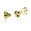 ZINZI zilveren oorknopjes 14K geel verguld 4mm 3 bolletjes ZIO2169G
