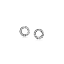 ZINZI zilveren oorknoppen open rond wit 6,5mm ZIO1063