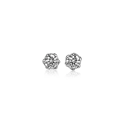 ZINZI zilveren oorknoppen 3,5mm zirconia wit chatonzetting ZIO1983