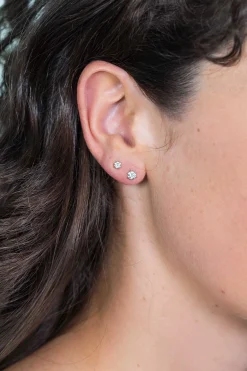 ZINZI zilveren oorknoppen 3,5mm zirconia wit chatonzetting ZIO1983