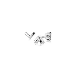 ZINZI zilveren oorknoppen glad V-vorm 7mm ZIO1380