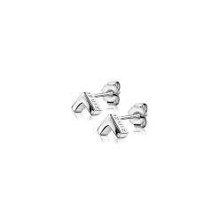 ZINZI zilveren oorknoppen glad V-vorm 7mm ZIO1380