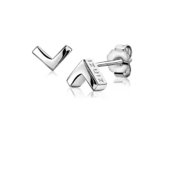 ZINZI zilveren oorknoppen glad V-vorm 7mm ZIO1380