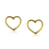 ZINZI zilveren oorknoppen 14K geelverguld open hart 8mm ZIO1630G