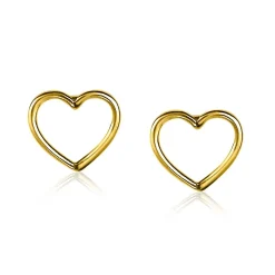 ZINZI zilveren oorknoppen 14K geelverguld open hart 8mm ZIO1630G