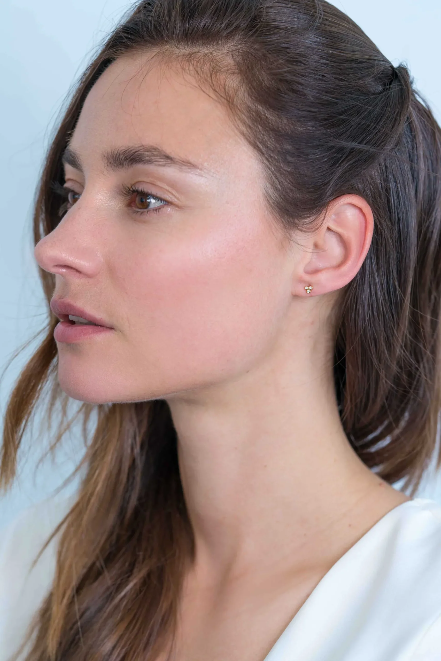 ZINZI zilveren oorknoppen 14K geel verguld bolletjes witte zirconia ZIO2174G